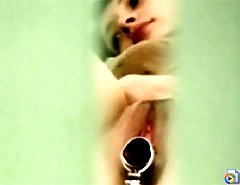 Catching a glimpse of pussy plugged with speculum