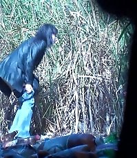 Outdoor pissing footage with hot brunette