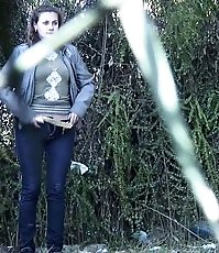Outdoor spycam caught this cutie pissing