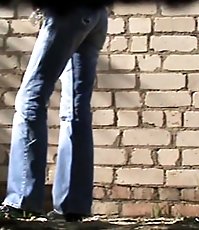 Pissing pussy shoots a hot rainbow spurt