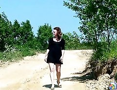 There are no panties under this hot pisser's dress