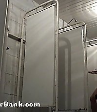 Marvel at sexy babe in shower cabin with spy cam