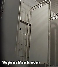 Marvel at sexy babe in shower cabin with spy cam