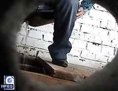Spying after pissing babe in dirty country toilet