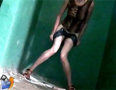 Two girls with truly nice bodies get filmed peeing