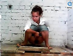 Hot girls weeing in front of toilet voyeur cam