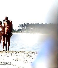 Trio of mature nudists filmed by a sneaky voyeur