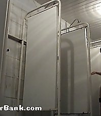 Marvel at sexy babe in shower cabin with spy cam