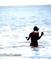 Voyeur tapes a gorgeous babe at the nudist beach