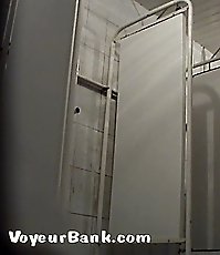 Marvel at sexy babe in shower cabin with spy cam