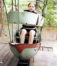 girl rides on round-robins - upskirt shots