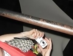 Street upskirt voyeur takes sexy pictures