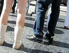 Teen booty smiling to me up skirt
