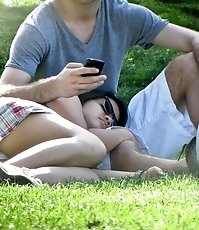 Sneak peek at her cute panties. Candid cam upskirt