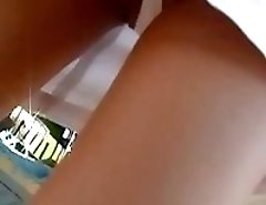 Hotly caught upskirt thongs