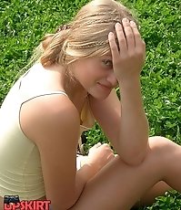 Careless chicks� hot down blouse caught