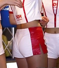 Camera guy spies bubble butts wrapped in tight shorts