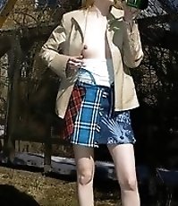 Spying on peeing and sunbathing teen