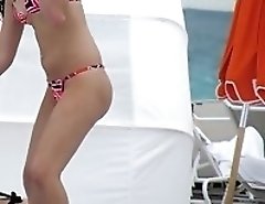 Bikini teens with their boobs naked