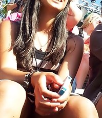 Sitting in the crowd babes upskirts