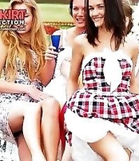 Cute dancing upskirt girls