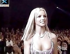 Hot blonde Britney exhibits downblouse