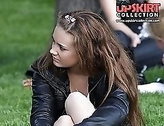 Mature upskirt and young girls panty flash