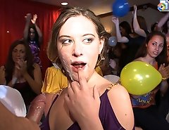 Hottie gets a faceful of arm jizz