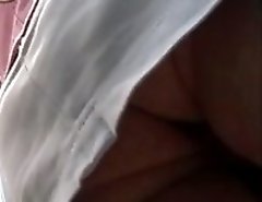 Nice lace panty upskirt became the aim of camera man