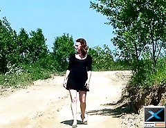 There are no panties under this hot pisser's dress