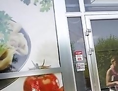 Girls having fun on the upskirt cam