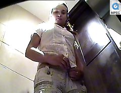 Voyeur hiding in shop loo films unsuspecting hoes