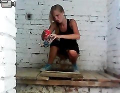 Wet slits of pissing women get filmed in close-up