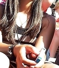 Sitting in the crowd babes upskirts