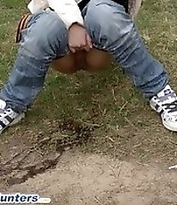Voyeur busts a gorgeous cute teen girl peeing