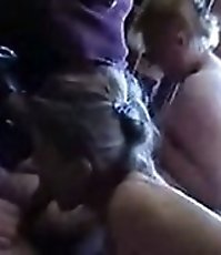 Wild orgy with two chicks sucking and fucking students