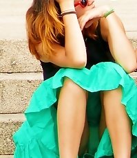 Beautiful black girl upskirt