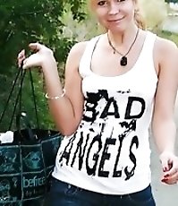 Skin tight jeans wrap the long legs