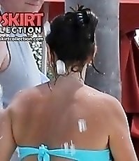 Hot bikini downblouse of busty doll