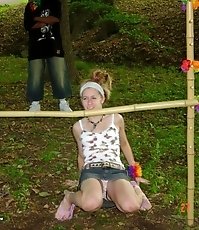 Voyeur swinging upskirts