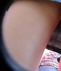 Chick with fatty legs got her upskirt voyeured