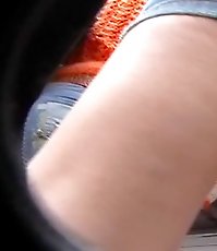 Sexy upskirt with BF not seeing it