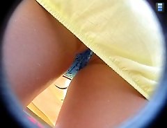 Gal's blue panty is nastily recorded for upskirt video