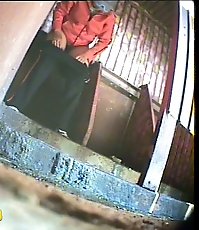 Unsuspecting girls busted peeing in park toilet