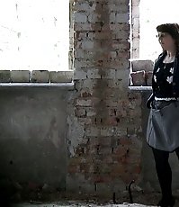 Mature chick leaking in an out-of-the-way nook