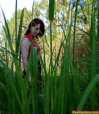 Spying on redhair teen peeing after beer