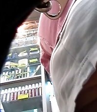 Nice lace panty upskirt became the aim of camera man