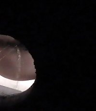 Young chick peeing in a cesspool got shot on cam