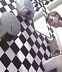 Sexy tight-assed tarts urinating in spycammed loo