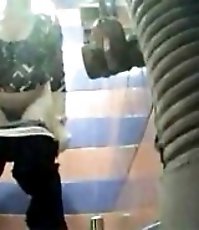 Two different ladies in one spycammed toilet stall